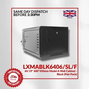 6U Server Rack Network Cabinet 19 inch 600x450mm Black - Afbeelding 1 van 5