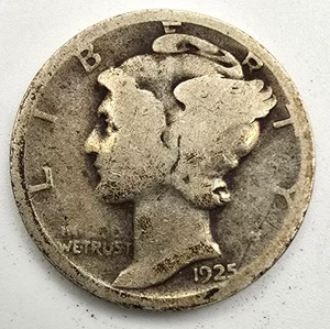 1925 D Mercury Dime Semi Key AG/G You Grade it! 90% Silver Type Coin Free Ship! - Picture 1 of 4
