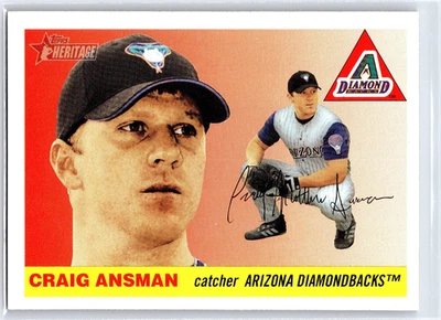 CRAIG ANSMAN 2004 Topps Heritage Rookie Arizona Diamondbacks Baseball Card #205 - Image 1 of 2