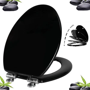 Angel Shield WC-Sitz mit Zinklegierungsscharnieren leise-schließen länglich, schwarz  - Bild 1 von 7