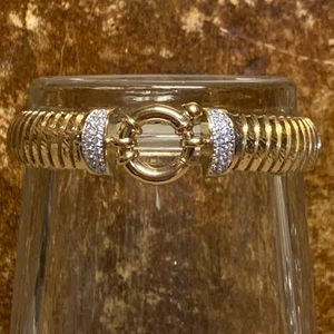 Bellezza Gold Vermeil & Kristall Tubogas Diamantschliff Armband Made in Italy Itaor - Bild 1 von 8