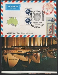 1979 Australia Photo Letter Unused Sydpex Tasmania 175 Years Opera House Foldout - Picture 1 of 3