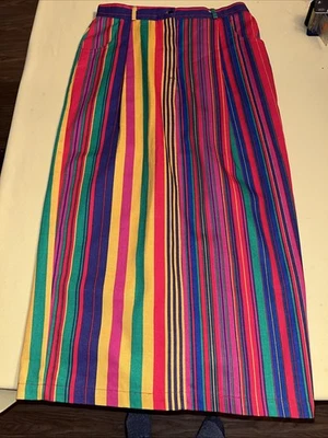 Falda de Colección On The Verge Western Talla 14 Multicolor Denim Con Bolsillos Rojo Verde Foto 1 de 4