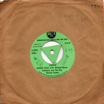 Perry Como:Dancin':UK RCA:1957:DJ - Image 1 of 2