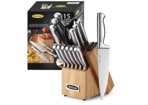 McCook 14 Piece Knife Set with Block and Built-In Sharpener - Picture 1 of 9