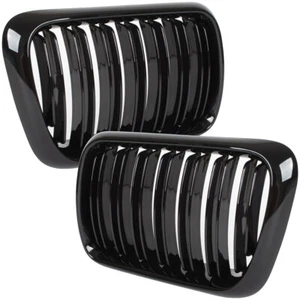 ANTERIORE GRIGLIE MASCHERINA (RENE) BLACK GLOSSY DOUBLE BAR PER BMW 3 E36 96-00 - Afbeelding 1 van 10