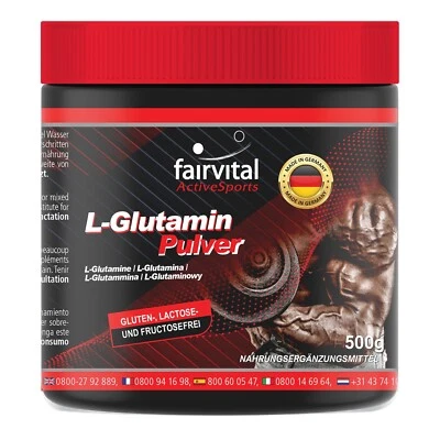 L-Glutamin - 500 g Pulver | 100% pur, ohne Zusatzstoffe | Aminosäure | fairvital - Bild 1 von 4