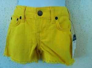 Ralph Lauren Girls Shorts Yellow Denim 5 Pockets Frayed Hem Size 5~NWT - Picture 1 of 9