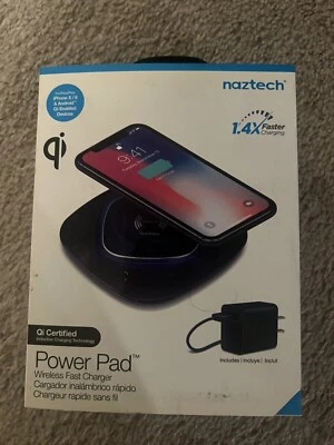 Naztech Power Pad Qi 10W Wireless Fast Charger w/Quick Charge 3.0 Wall Adapter - Image 1 of 2