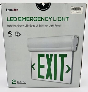 2er-Pack LED Edge beleuchtetes Ausgangsschild, mit rotierendem klarem Panel, einzelner Acrylfläche - Bild 1 von 4