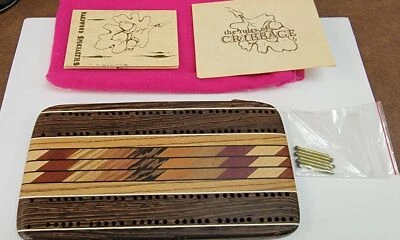 Custom Vintage Solid Argyle Black Wedge Hardwood Specialties Cribbage Board Game - Image 1 of 4