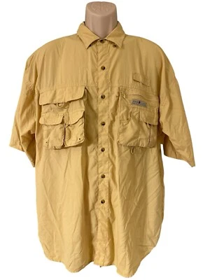 Camisa de pesca Hook & Tackle Outfitters amarilla ventilada talla grande para hombre Foto 1 de 4