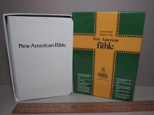 Saint Joseph Edition New American BIBLE White Leather Silver Edges 510/13W BOX - Picture 1 of 15