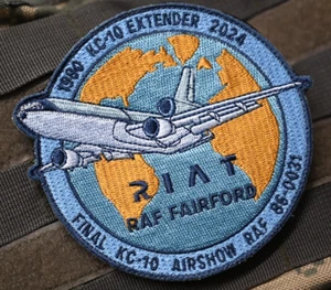 RAF FAIRFORD KC-10 EXTENDER 1980-2024 FINAL AIR SHOW vêlkrö PATCH: RIAT 86-0031 - Picture 1 of 16