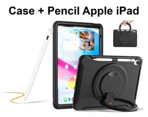 Apple iPad 10th Gen Armor Stand 360 Rotate Case Screen Protector + Apple Pencil - Picture 1 of 23