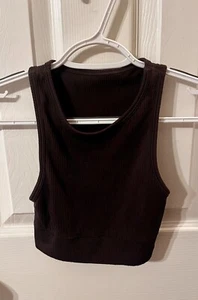 Skims Rib High Neck Bra. Size Small. Color Cocoa - Picture 1 of 3