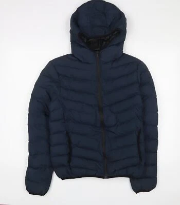 Brave Soul Mens Blue Quilted Coat Size XS Zip - Image 1 of 4