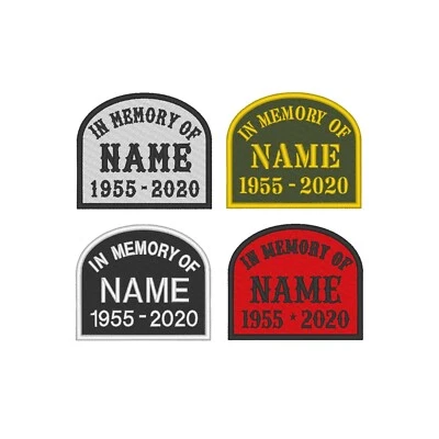 Custom Embroidered Tombstone In Memory of Patch Biker Vest Badge 3.20" X 2.75" - Image 1 of 4