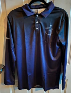 Augusta National Golf Tournament Long Sleeve Polo Mens Blue Medium M - Picture 1 of 5