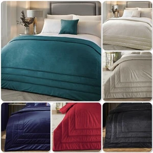 Bedspread Throw Chic Quilted Soft Velvet By Laurence Llewelyn-Bowen 150 x 220cm - Picture 1 of 21