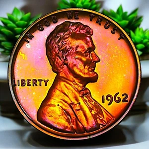 1962 1C PCGS PR66RB Lincoln RAINBOW Toner Cent Penny Proof Toner Gold Shield - Picture 1 of 5