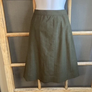 Vintage Military Service Green Skirt 16L Wool Blend Lined, 29" Waist 24" Long #4 - Picture 1 of 7