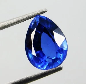 Natural 6.80 Ct AAA+ Pear Cut Bright Blue Kashmir Sapphire Certified Gemstone - Picture 1 of 5
