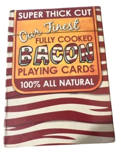 Super dick geschnitten 100 % natürlich gekocht BACON neu versiegelt Deck Spielkarten - Bild 1 von 2