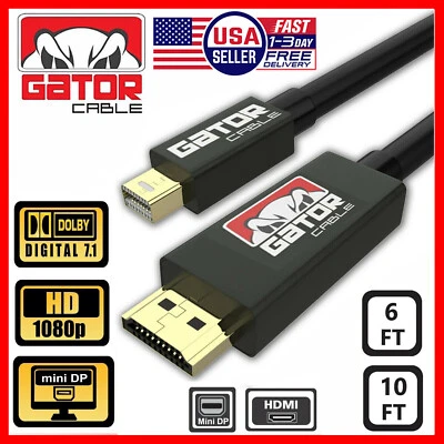 Adaptador de cable Mini DisplayPort DP Thunderbolt a HDMI HD 4K para MacBook Surface - Imagen 1 de 4