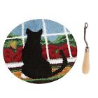 Knüpfteppich für Kinder/Erwachsene zum Selber Knüpfen Teppich Katze, 50 x 50