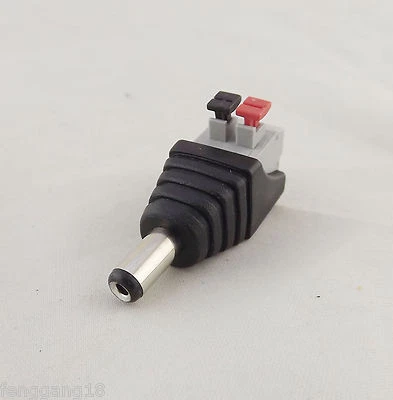 CCTV DC Power 5.5 x 2.5mm Male Push Type Spring Terminal Quick Connector Camera - Image 1 of 4