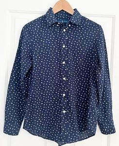 EUC! RALPH LAUREN Allover Dress Shirt Blue Seersucker Boys Polo Large L 14-16 - Picture 1 of 4