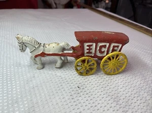 Vintage Cast Iron Ice Wagon & Horse - Picture 1 of 5