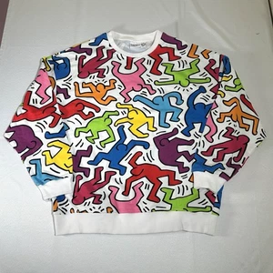 Keith Haring Sweatshirt Hoodie Gr. OS Small weiß tanzender Rundhals Pullover - Bild 1 von 8