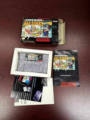 Super Mario All Stars Nintendo SNES Complete Box and Manual CIB - Image 1 of 4