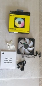 CORSAIR RS120 ARGB 2100 RPM High Performance 120 mm PWM Case Fan - Black - Afbeelding 1 van 4