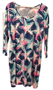 Lilly Pulitzer Beacon Dress Size XL Stretch Pima Cotton Starfish Beach Cruise - Picture 1 of 5