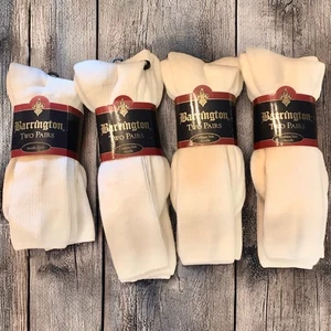 8 Pairs Vintage Barrington Mens Socks Size 10-13 White Sears Made In USA - Picture 1 of 3