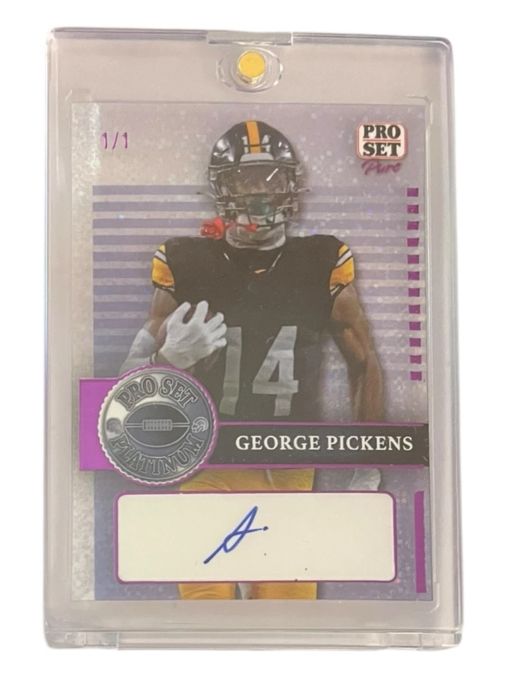 2023 Leaf Pro Set Platinum George Pickens Pro Set Pure Autograph 1/1! - Image 1 of 2
