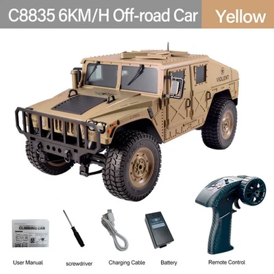 JJRC C8835 Jeep 2.4G 4WD 6KM/H 50M Diatance Winch Weapon Off-Road RC Crawler Car - Image 1 of 4