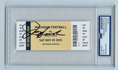 Jim Harbaugh Signed Autographed Final Win Vs Ohio State Ticket Stub Psa/Dna Slab - Image 1 of 2
