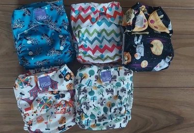 Paket Set Stoffwindeln All In One Bambino Mio Bumgenius Blümchen  - Bild 1 von 2