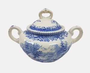 Villeroy & Boch Burgenland Blau große Zuckerdose mit Deckel 1960er Jahre - Bild 1 von 10