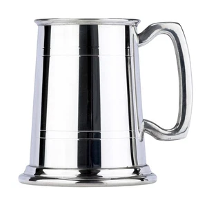 Commodore Two Line Fine English Pewter Tankard Beer Mug Made in England - Picture 1 of 2