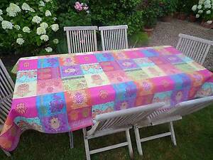 Tablecloth Provence 150x240 CM Pink Turquoise France Easy-Care Non-Iron
