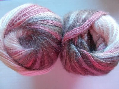 Ice Yarns Mohair Active yarn, brown/salmon/white shades lot of 2, (549 yds ea) - Image 1 of 3