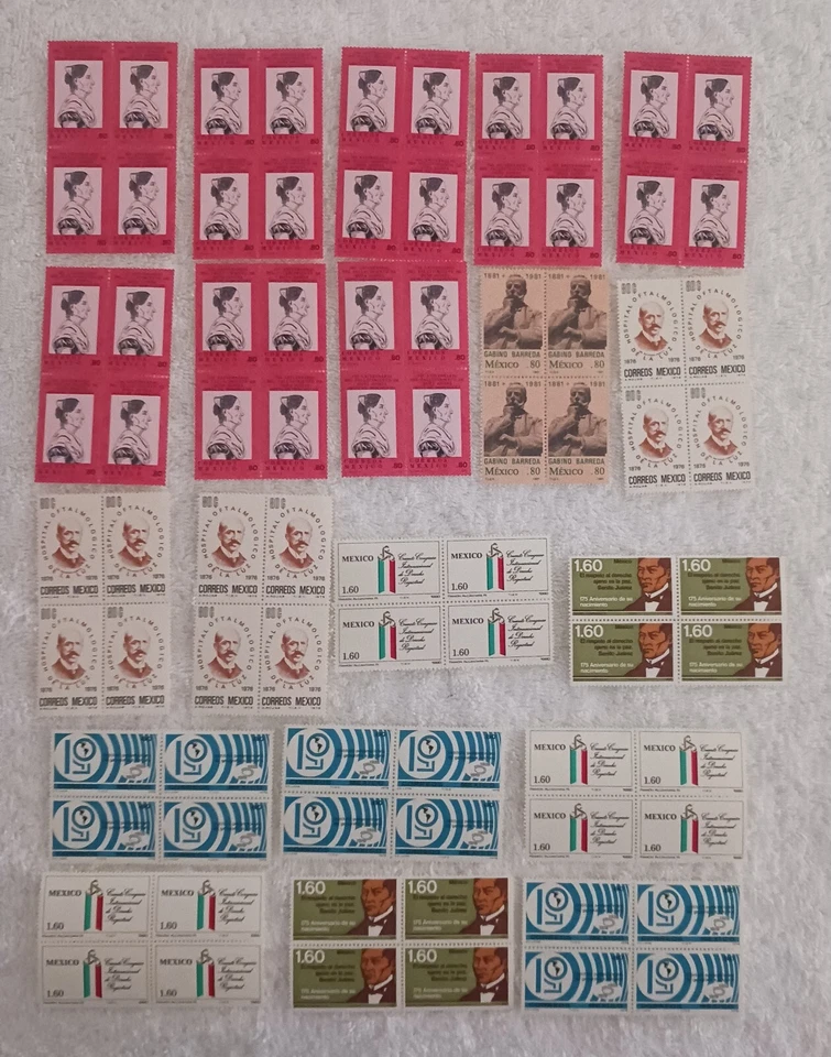 МЕКСИКА - 1975 -1981 - ЛОТ ИЗ 20 БЛОКОВ 4 МАРОК - MNH - #M32 - Изображение 1 из 1