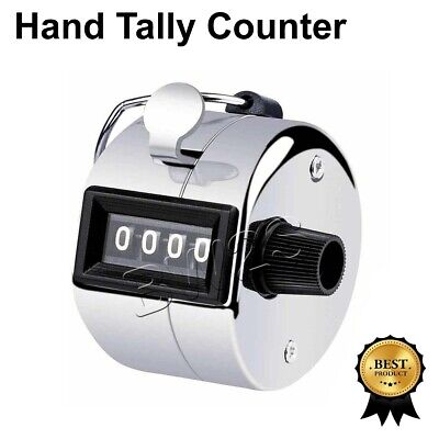 Mechanical Tally Counter Hand Held 4 Digit Number Golf Finger Counting Clicker • 5.30£