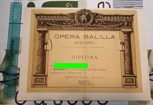 Diploma Opera Balilla A. XV Avellino - Foto 1 di 1