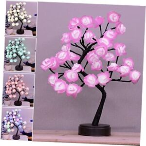 18 Colors Rose Tree Lamp, Color Changing Multicolor Rose Table color changing